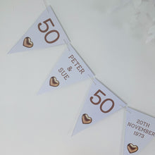 Load image into Gallery viewer, Golden Wedding Anniversary 50th Bunting