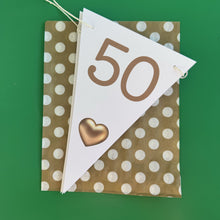 Load image into Gallery viewer, Golden Wedding Anniversary 50th Bunting