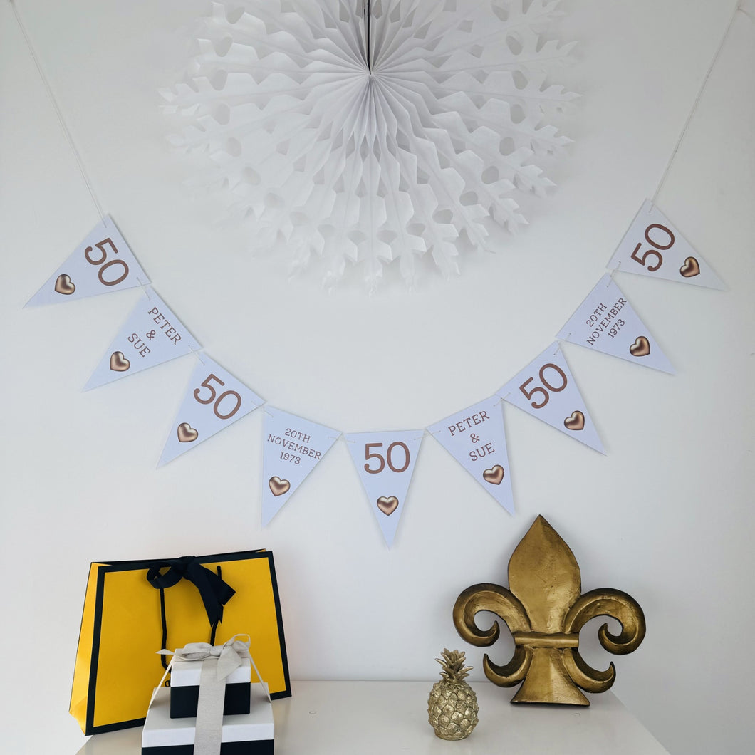 Golden Wedding Anniversary 50th Bunting