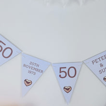 Load image into Gallery viewer, Golden Wedding Anniversary 50th Bunting
