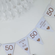 Load image into Gallery viewer, Golden Wedding Anniversary 50th Bunting
