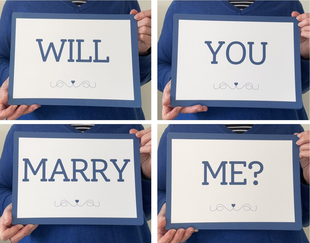 Will You Marry Me? Card signs for proposal