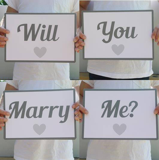 Will You Marry Me? sign flashcards
