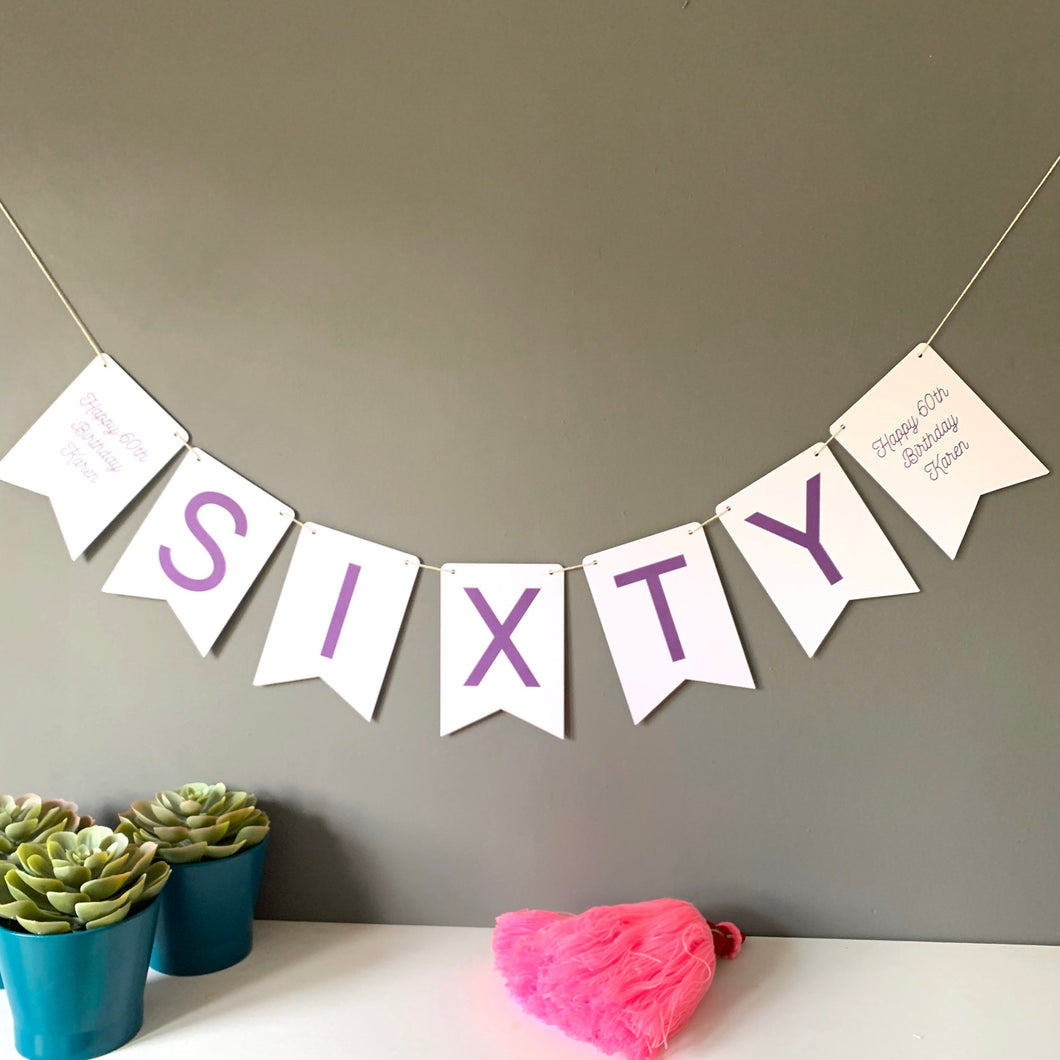 Sixty Birthday Party Banner Decoration